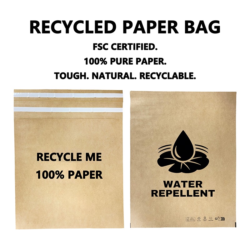 La bolsa de envío de papel reciclado personalizada ayuda a las marcas a reducir los residuos de envases de plástico