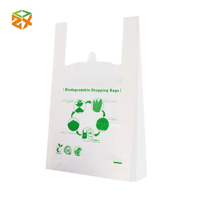 Bolsas tipo camiseta de plástico biodegradable