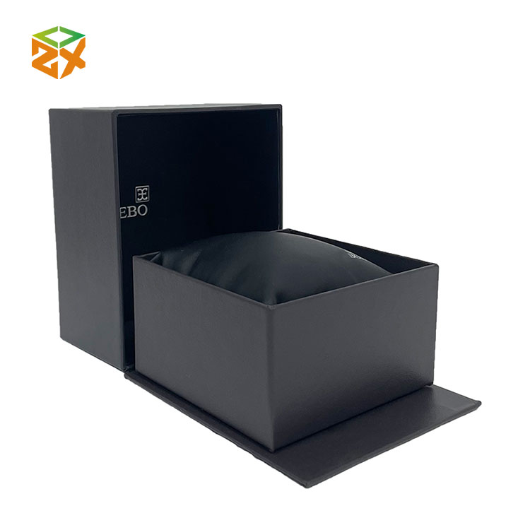 Caja de reloj de papel negro