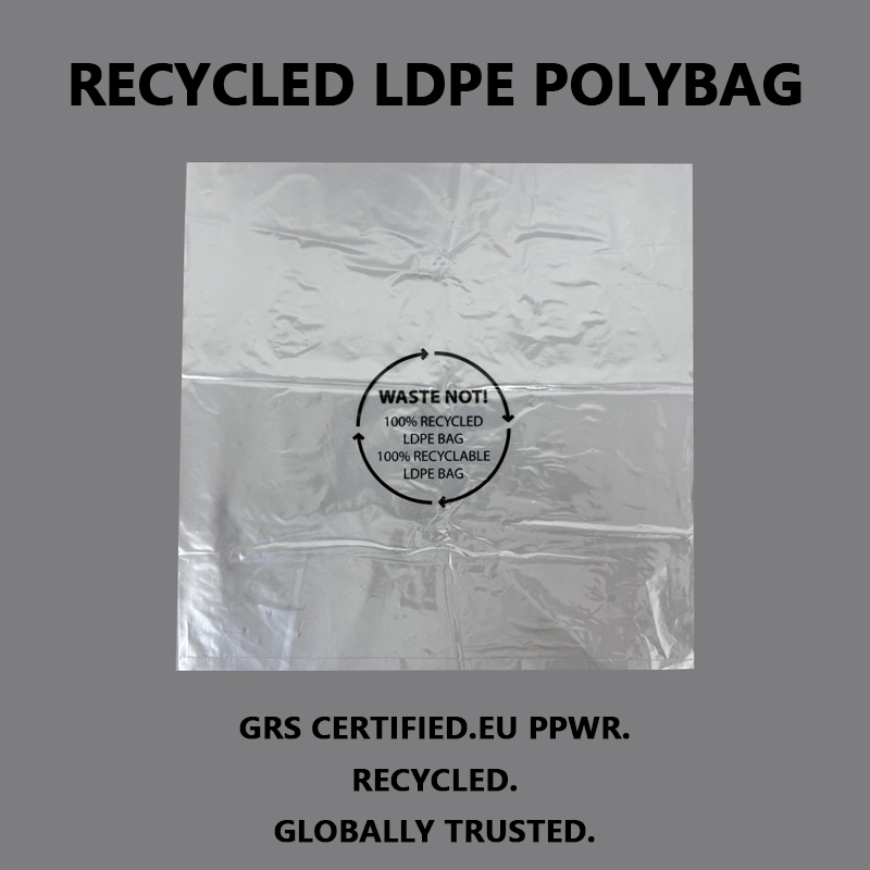 Polybag de LDPE reciclado impreso personalizado para embalaje de prendas de vestir