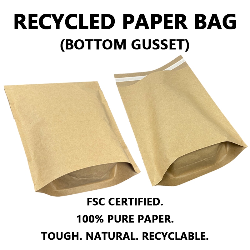 Anuncio publicitario de papel Kraft reciclado personalizado con refuerzo inferior