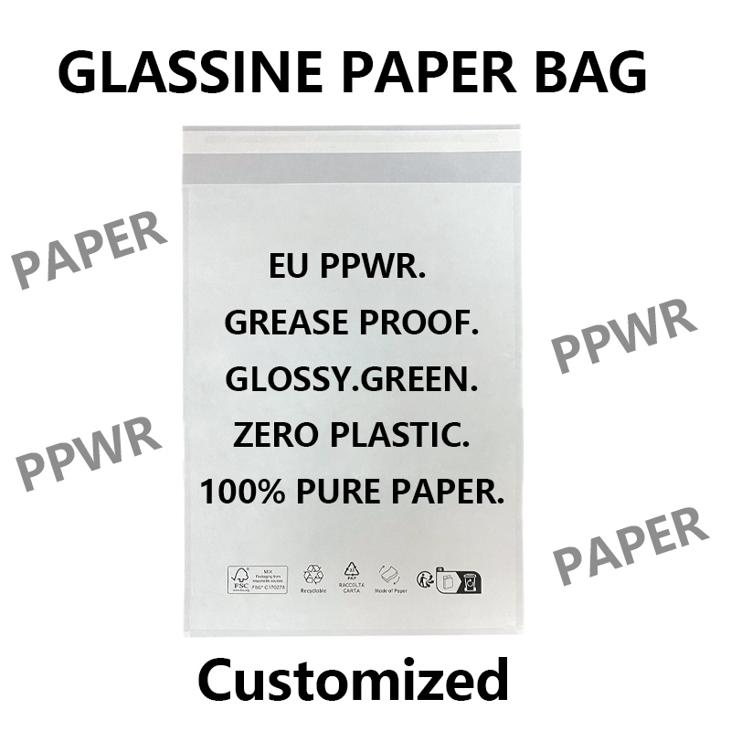 Bolsa de papel glassine lista para PPWR de la UE | Envases 100% puros de papel y sin plástico