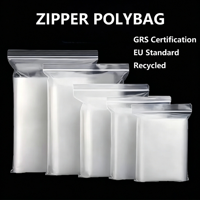 Bolsas de polietileno con cremallera recicladas con certificación GRS