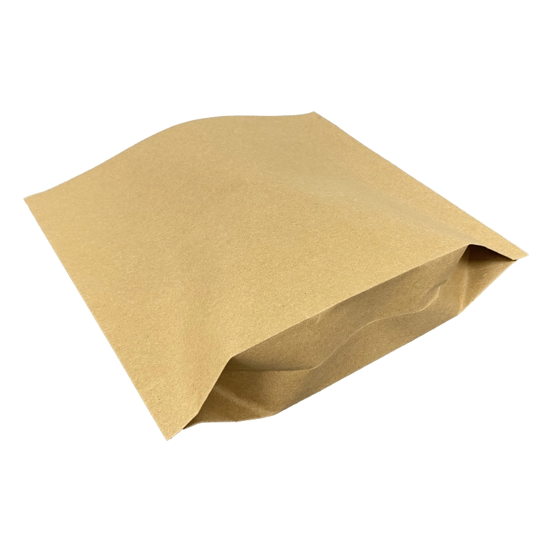 Bolsa de papel kraft con boca plana