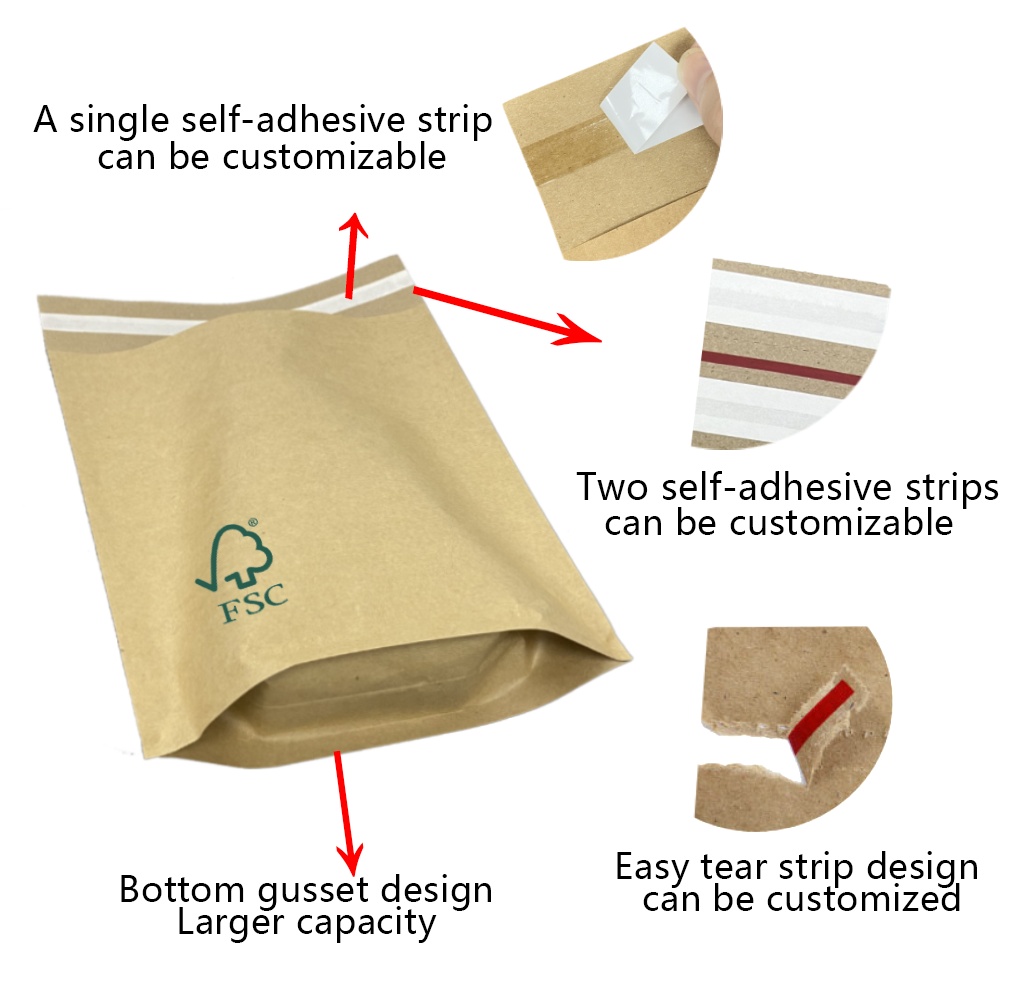 Bolsa de entrega de papel kraft