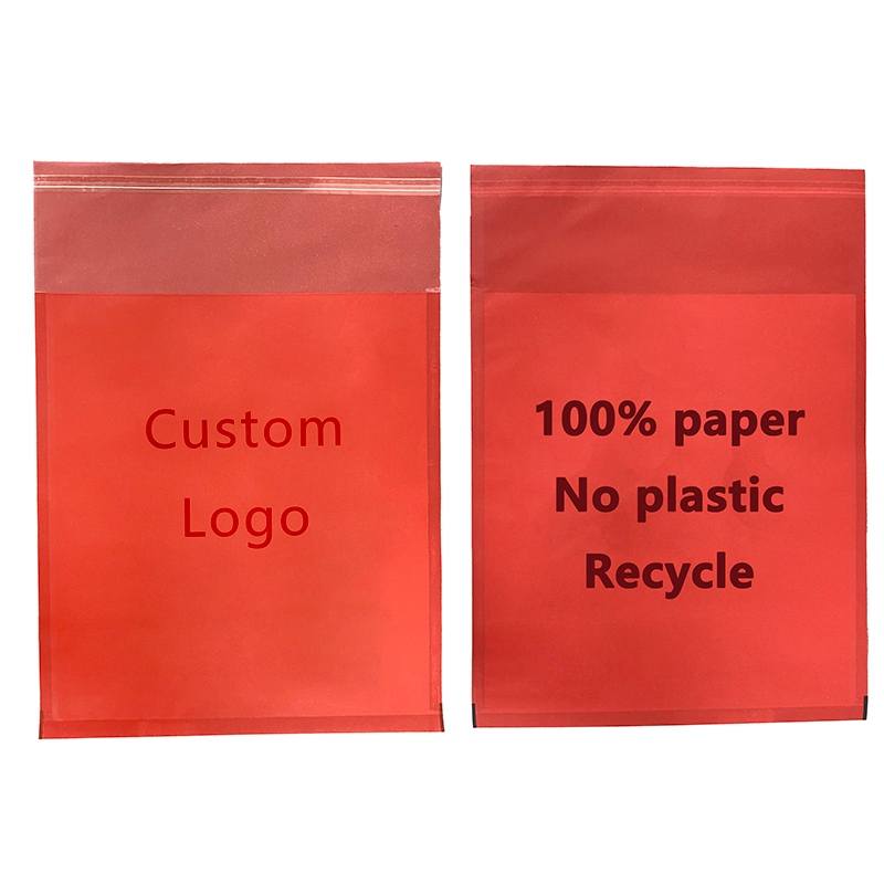Bolsa de papel glassine roja | Impresión personalizada de logotipos y colores | Embalaje ecológico